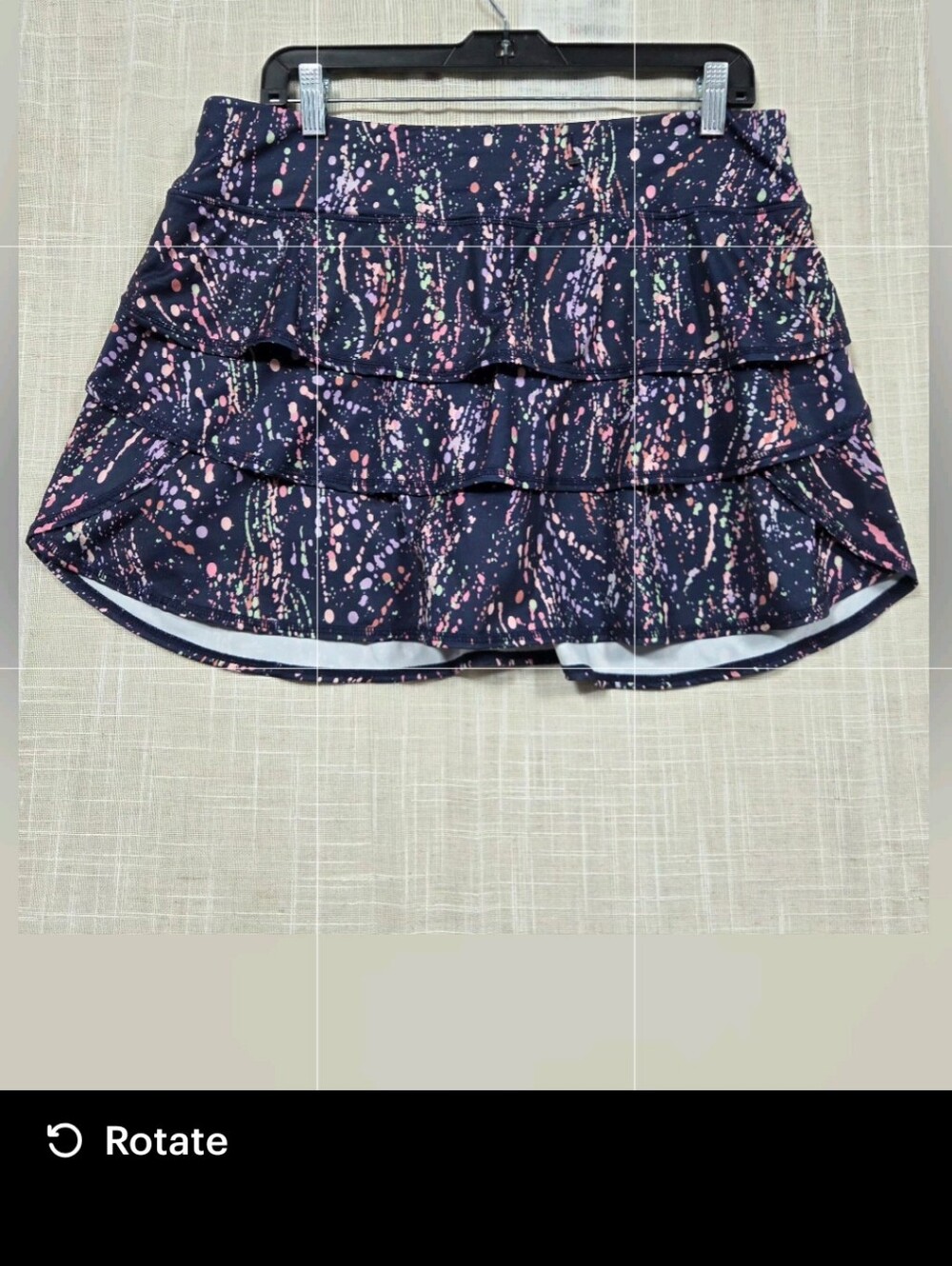 Ideology Paint Splatter Athletic Skort Skirt with Built-in Shorts Size L